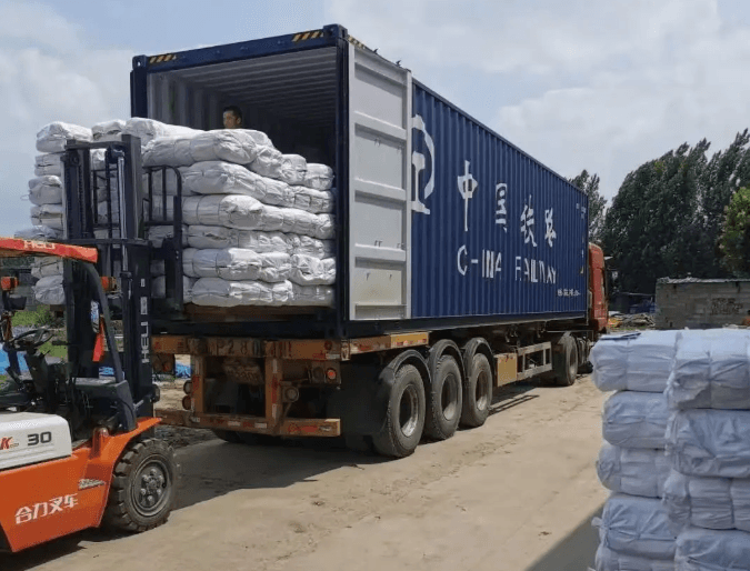 FIBC bulk bags prepared for industrial delivery